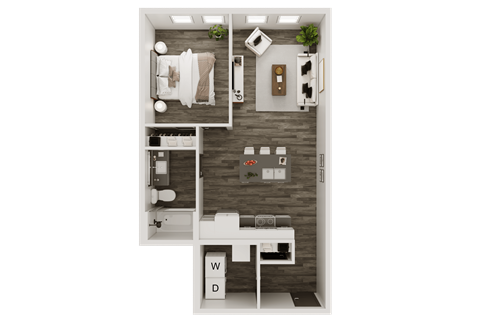 a1 floor plan  1 bedroom  1190 square feet  the
